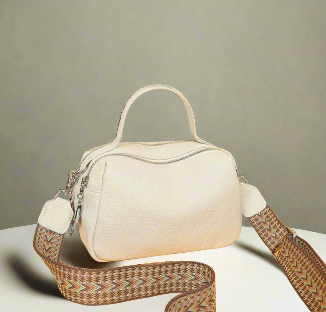 Soft leather camera bag Milk White Sav s Store