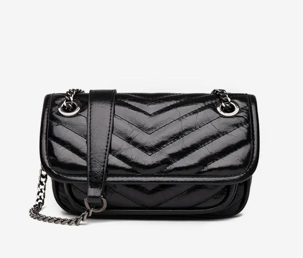 Genuine leather bag Black