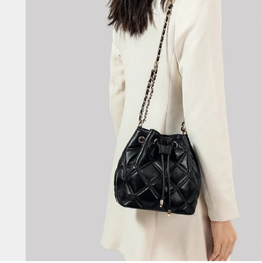 Quilted party bag black - crossbody