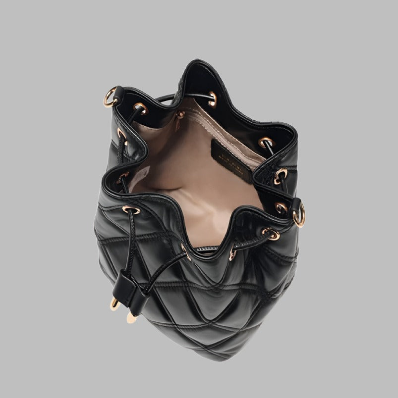 Quilted party bag black - crossbody inside