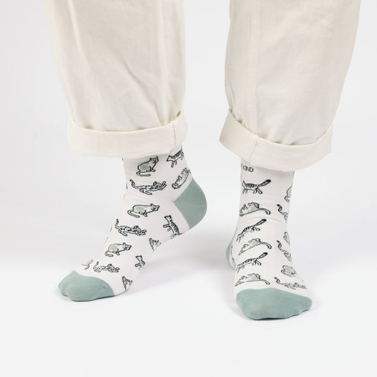 Save the Green Cat Bamboo Socks - Sav's Store