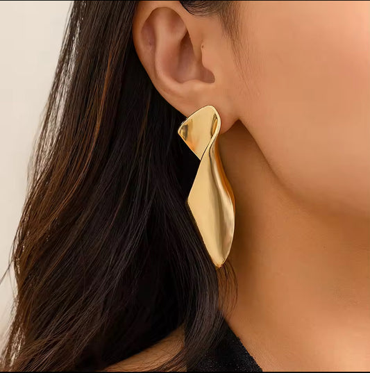 Contemporary Gold Fashion Earrings - Sav's Store