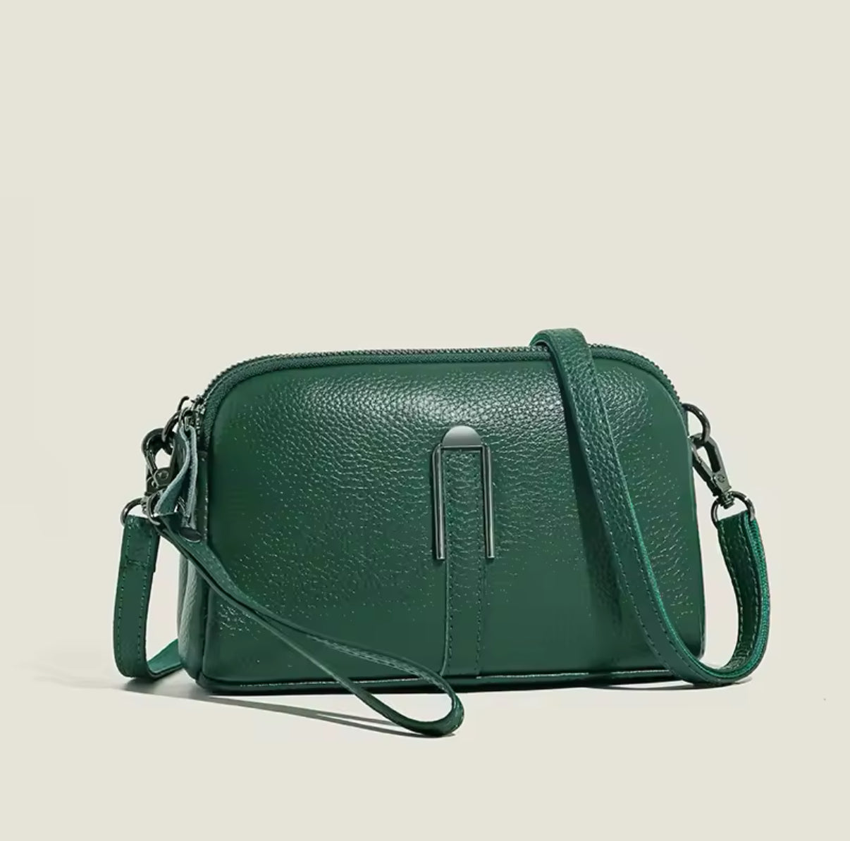 Small soft leather camera bag - Green - Sav's Store