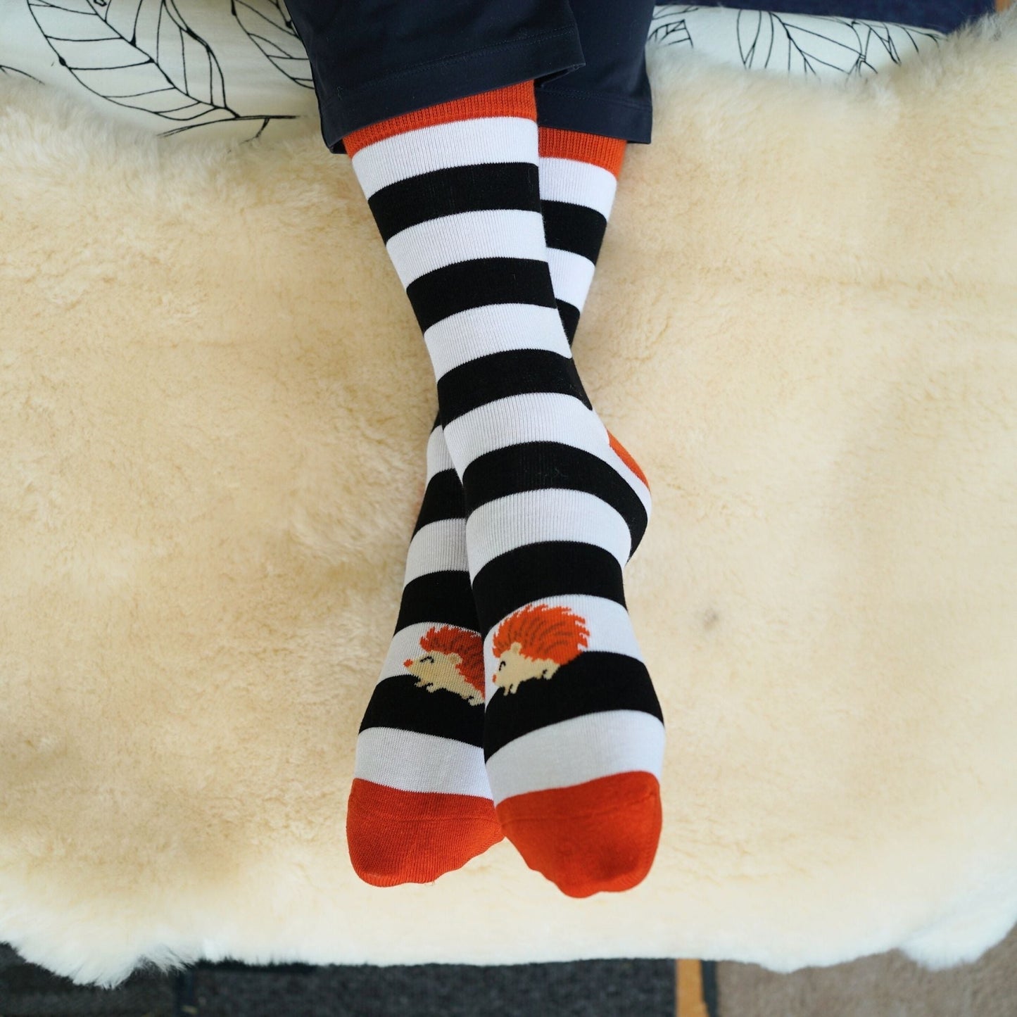 Save the Striped Hedgehog Bamboo Socks - Sav's Store