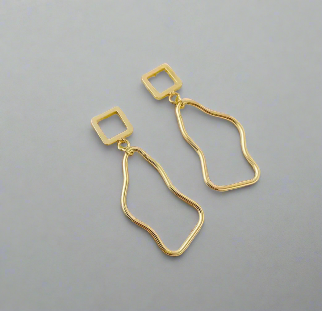 Asymmetric Fashion Gold Earrings - Sav's Store