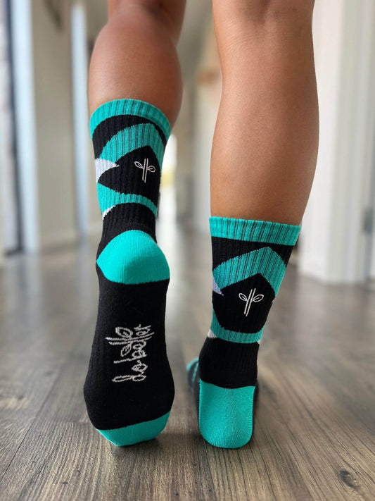 Organic Cotton Lite Crew Sock - Chevron Strike - Sav's Store