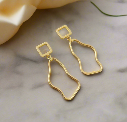 Asymmetric Fashion Gold Earrings - Sav's Store
