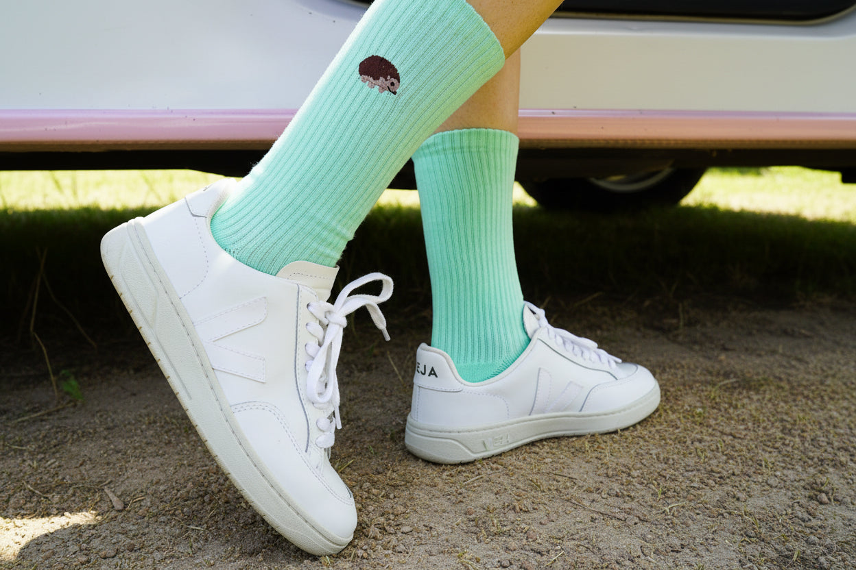 Save the Hedgehog Ribbed Bamboo Socks - Sav's Store