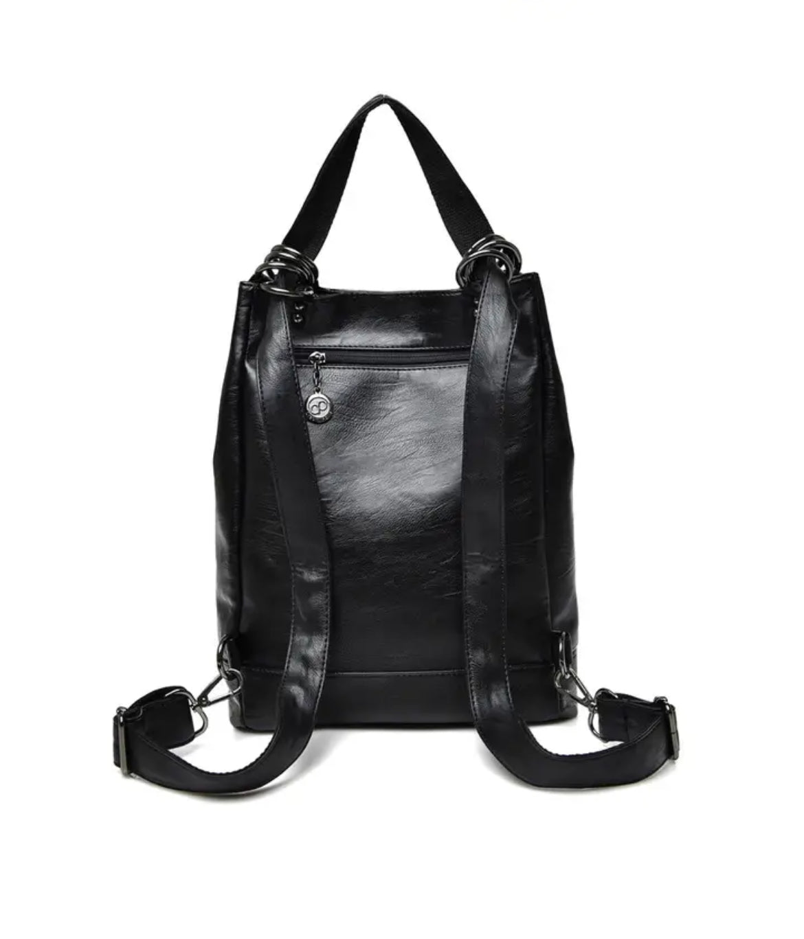 Spacious versatile leather backpack - Navy - Sav's Store