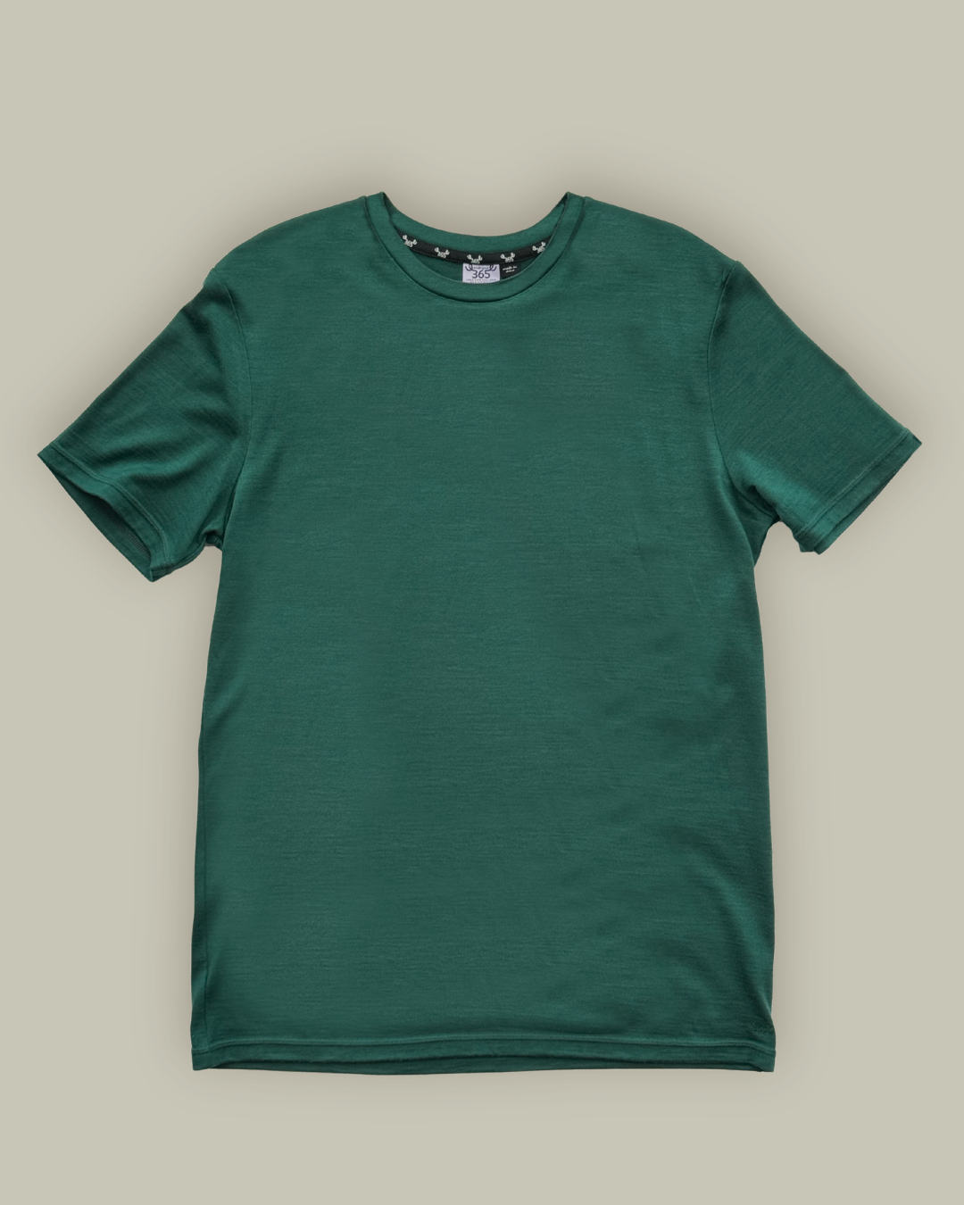 Men's Crew Short Sleeve T-shirt - 100% Merino Wool, Pine Green - Sav's Store