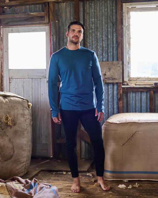 Men's Base Pant - 100% Merino Wool, Black - Sav's Store