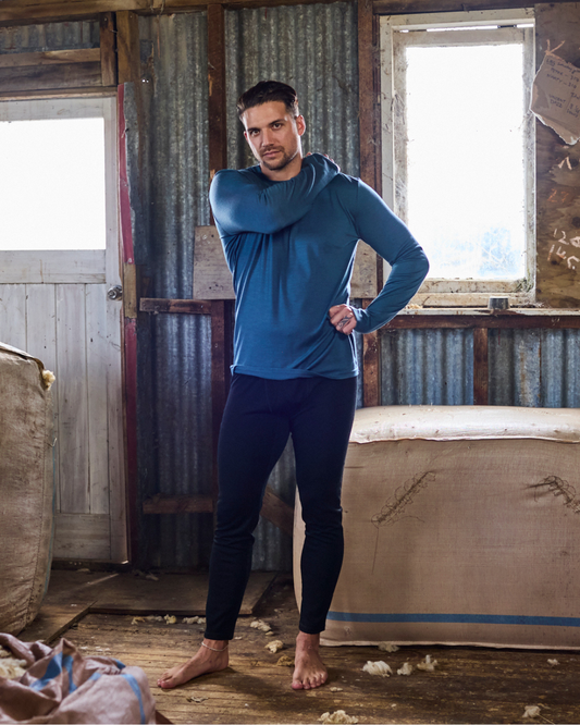 Men's Base Pant - 100% Merino Wool, Black - Sav's Store