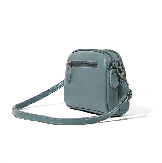 Small soft leather camera bag - Vintage Blue (pre-order) - Sav's Store