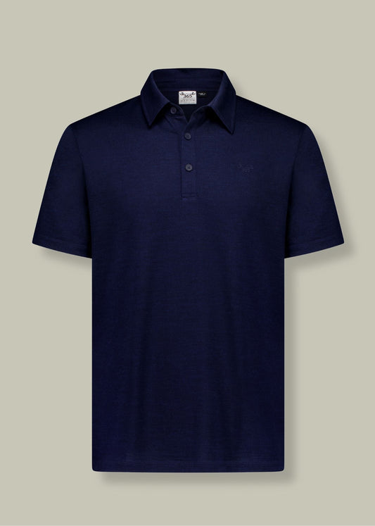 Men's Polo - 100% Merino Wool, Midnight Marle - Sav's Store