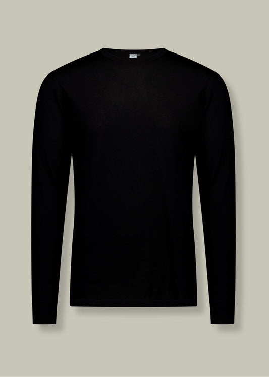 The Standard Long Sleeve - 100% Merino Wool, Black - Sav's Store