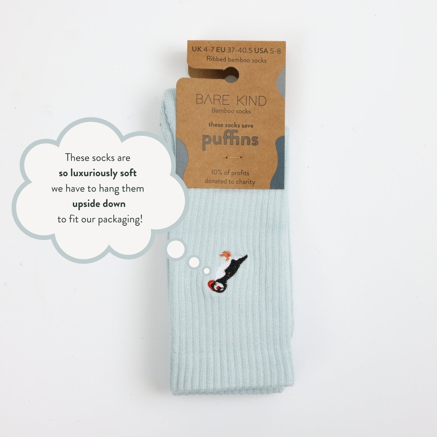 Save the Puffin Ribbed Bamboo Socks - Sav's Store