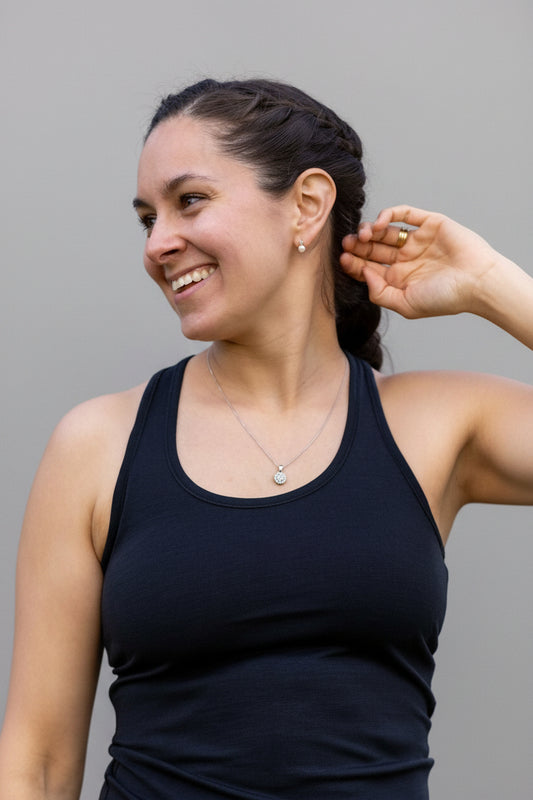 Women's Racerback Tank Top - Merino Blend, Black - Sav's Store