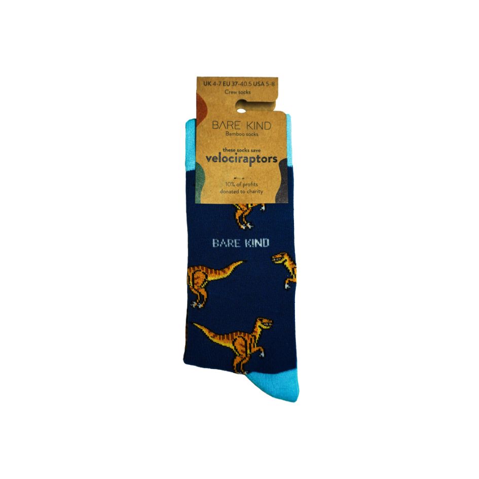 Save the Velociraptors Bamboo Socks - Sav's Store