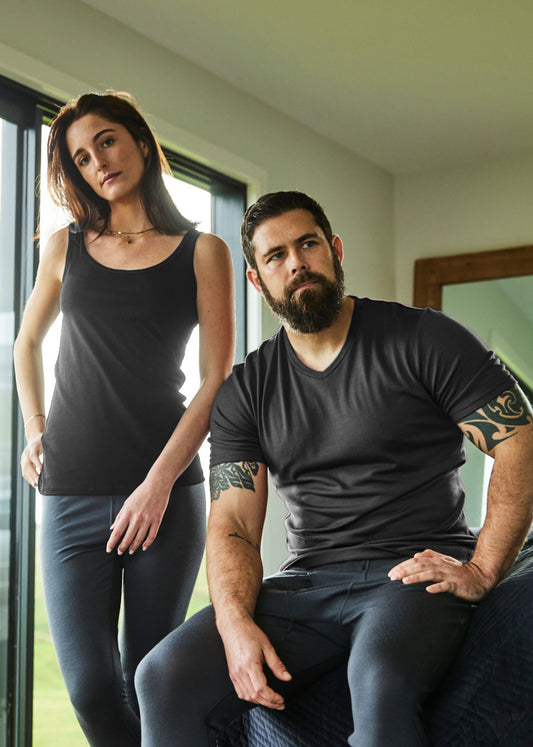 Women's Scoop Neck Tank Top - 100% Merino Wool, Slate Grey - Sav's Store