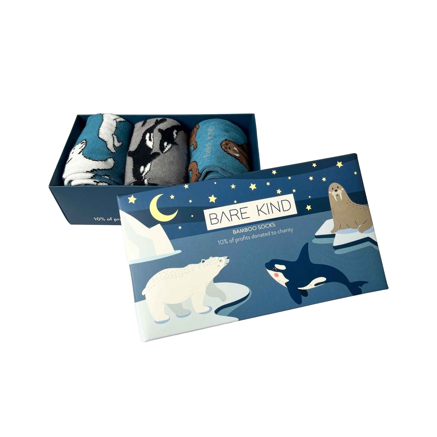 Arctic Animals Bamboo Socks Gift Box of 3 - Sav's Store