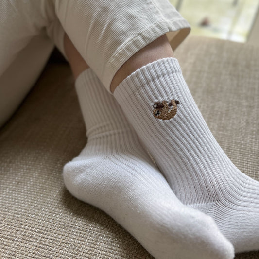 Save the Sloths Ribbed Bamboo Socks - Sav's Store